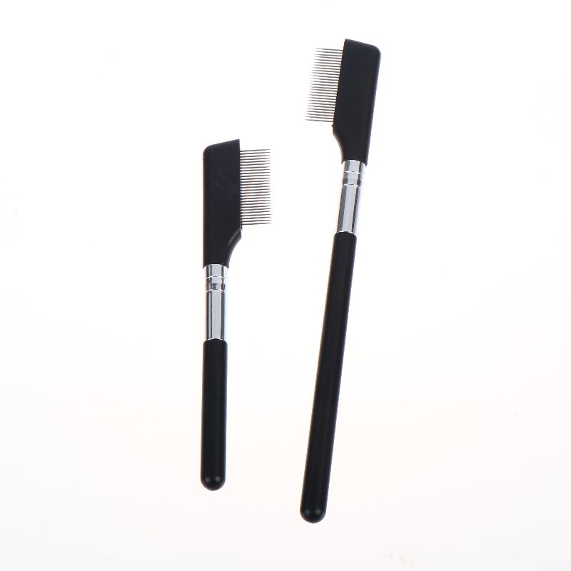 1Pcs Eyelash Brush To Groom Separate Eyelashes Black Grooming Brushes Makeup Tool Eyelash Comb Metal Eyelash Separator Tools