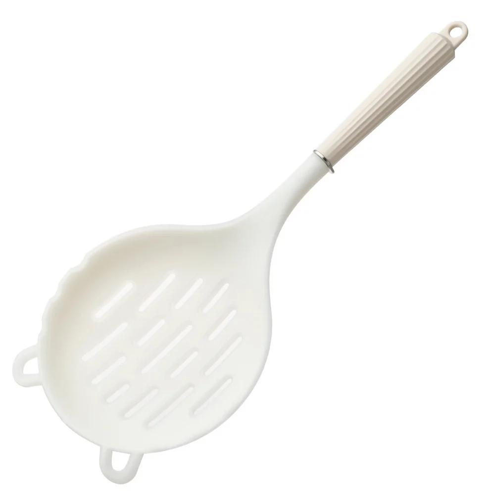 1Pcs Long Silicone Colander Non-Stick Cooking Strainer Heat Resistant Filter Spoon Mesh Skimmer Oil Mesh Colander Kitchen Tool