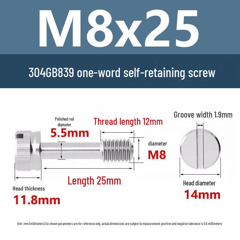 Yigu 304 Anti-Loosening Knurled Head Captive Screw with Anti-Slip Design