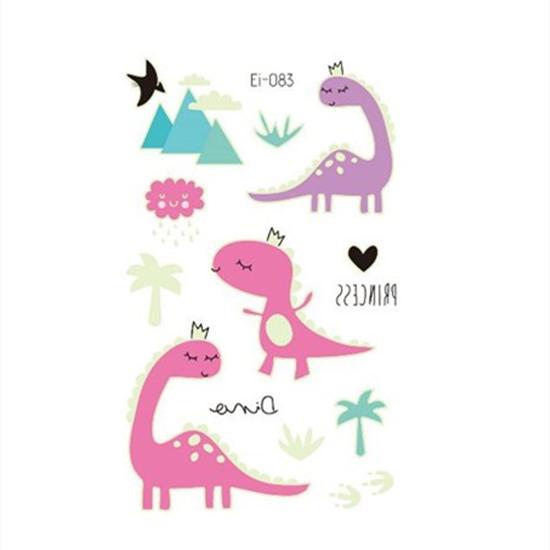 Luminous Tattoo Stickers Temporary Fake Tattoos Kid Glow Paste On Face Arm Leg for Children Body Art Mermaid Dinosaur Sticke