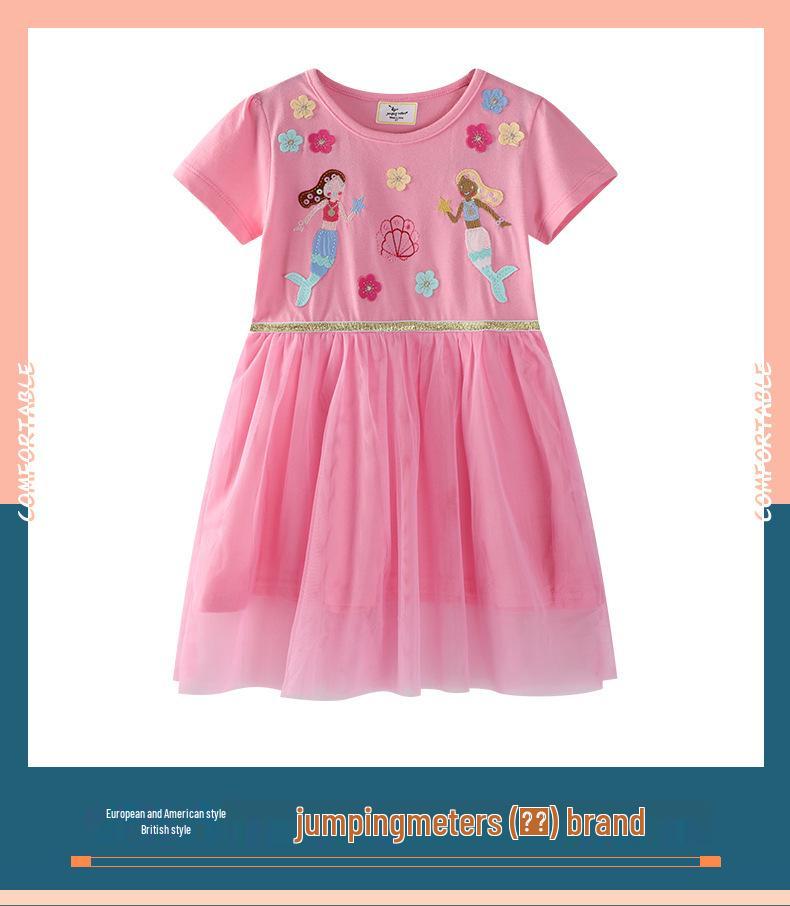 Sommer-Netz-Mädchen-Prinzessinnen-Kurzarmkleid