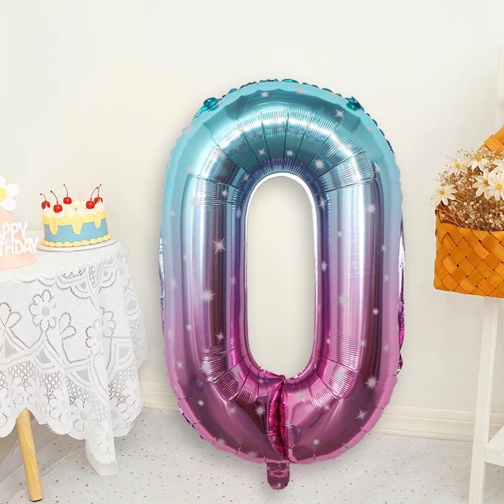 32-Inch Gradient Color Aluminum Foil Number Balloons - US Version
