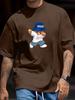Playful And Quirky Bear Printed, Men's Casual Trendy Fashion Crew Neck T-shirt For Summer And Spring