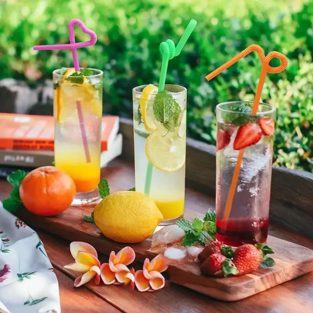 Disposable Drinking Straws Multicolor Plastic Pipes Cola Straws Bar Party Wedding Kitchen Pajitas Cocktail Straw Wholesale Tools