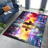 1PC Futuristic city with neon lights Carpet for Living Room Bedroom Sofa Home Decor Rus Non-slip Floor Mat Luxury Gift
