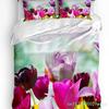 Tulipani Colorati Primavera 3pz Copripiumino per Coppia con Federe Copripiumino Personalizzato Set Biancheria da Letto Coperta Letto Matrimoniale Tessile per la Casa
