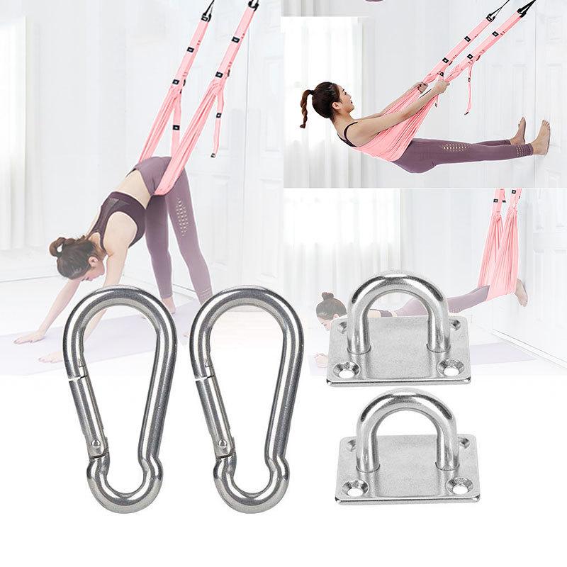 2 Set Stainless Square Heavy Duty Ceiling Wall Mounted Hook For Yoga Swings Hammocks Hardware