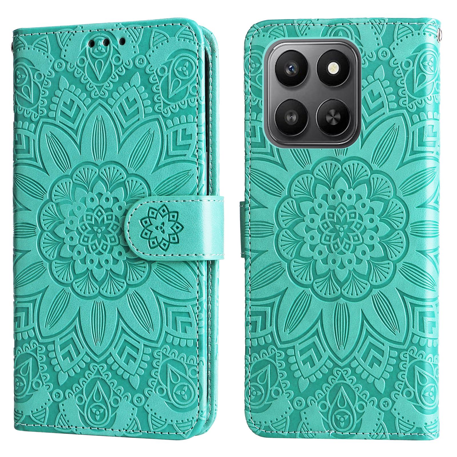 

For Honor 400 Smart 5G/4G/X7d 4G Case Sunflower Imprint Leather Wallet Phone Cover B