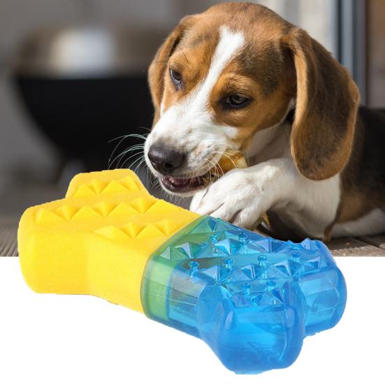 Dog Cooling Toy Heat-Relieving Bone Shape TPR Bite Resistant Pet Molar Chew Toy for Summer