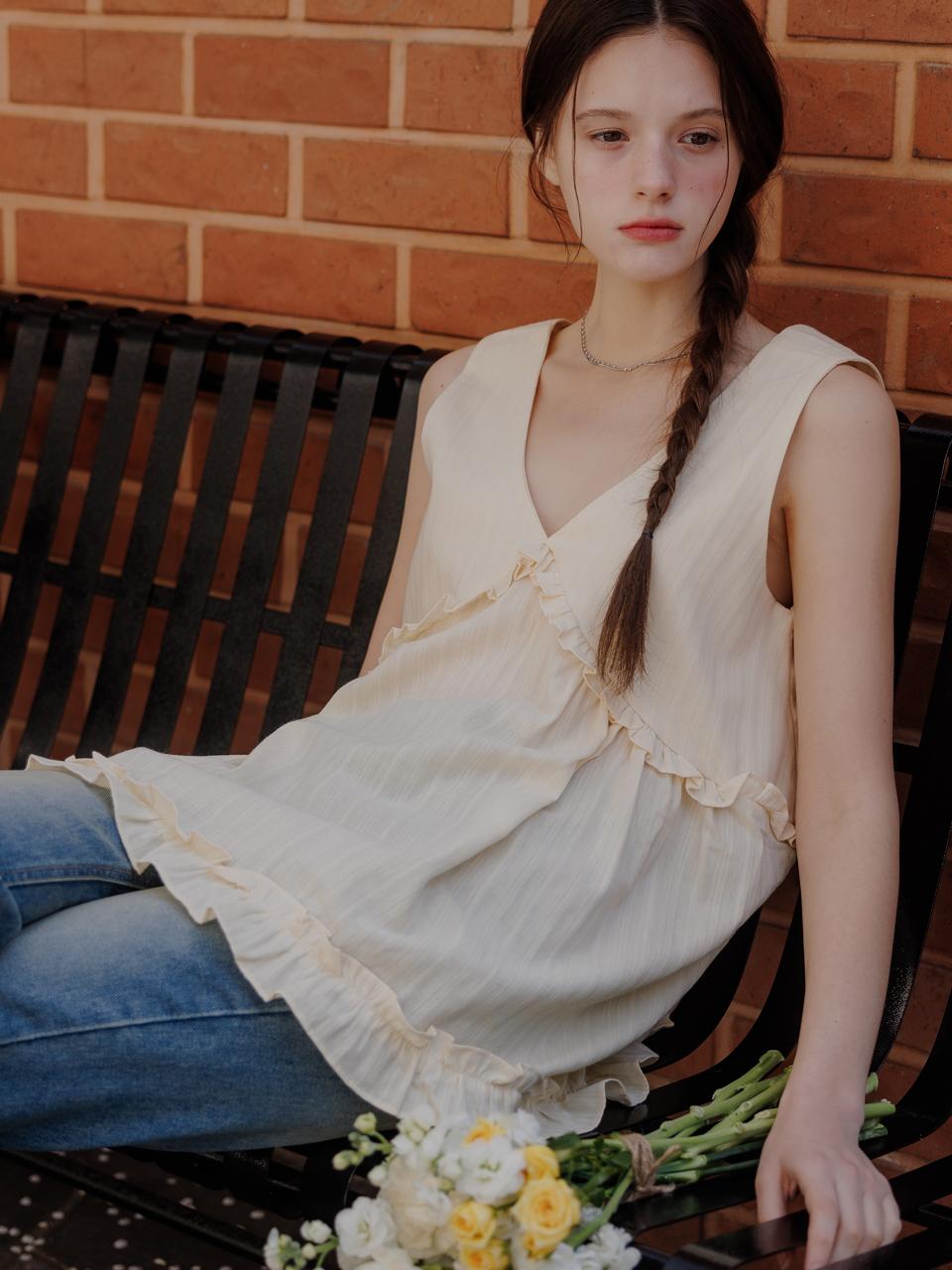 Eight Days A Week Frill Sleeve Blouse Yellow Ad465 Free