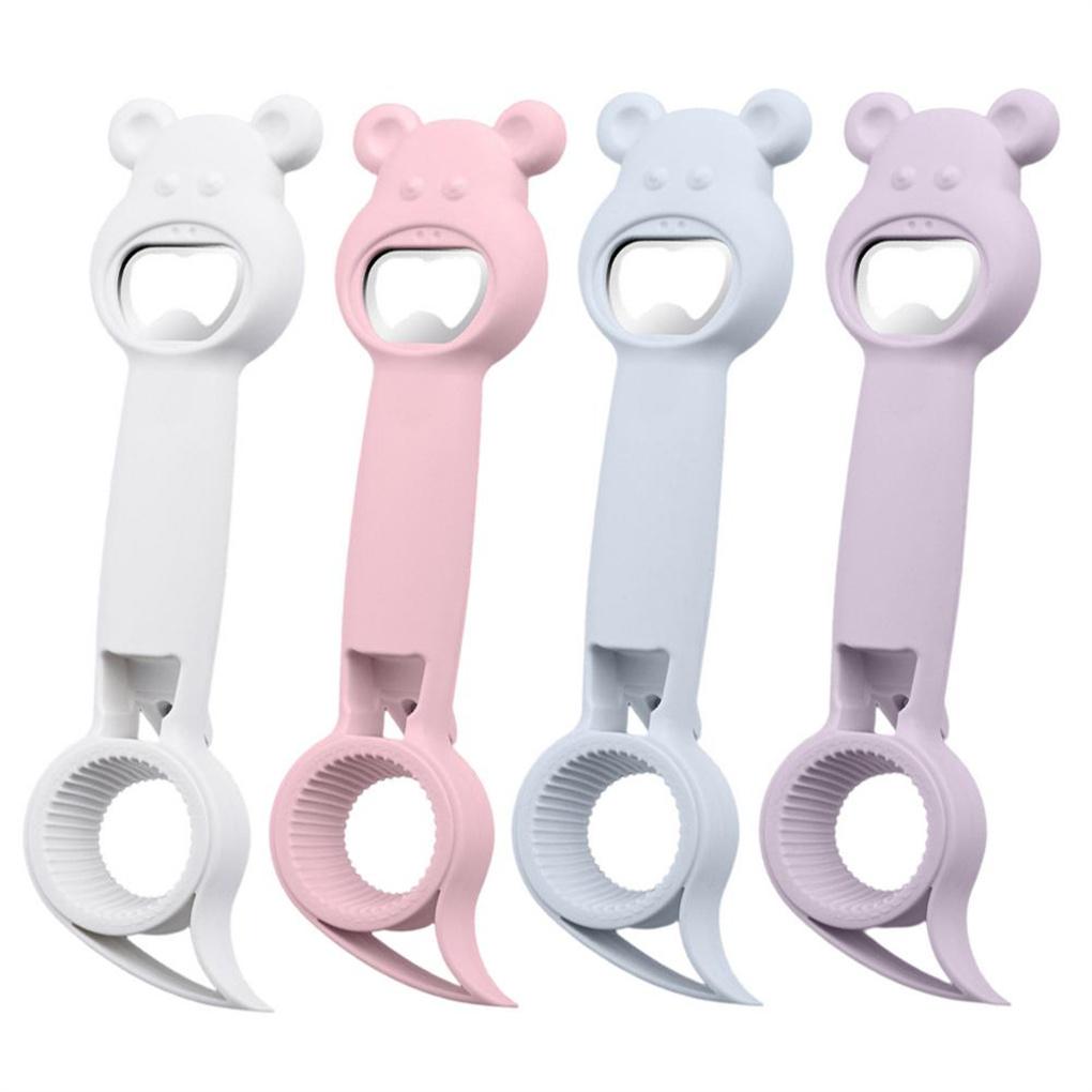Stainless Steel Bottle Opener 4 In 1 Solid Color Lid Remover Indoor Bar Restaurant Beverage Opening Tool Accessories