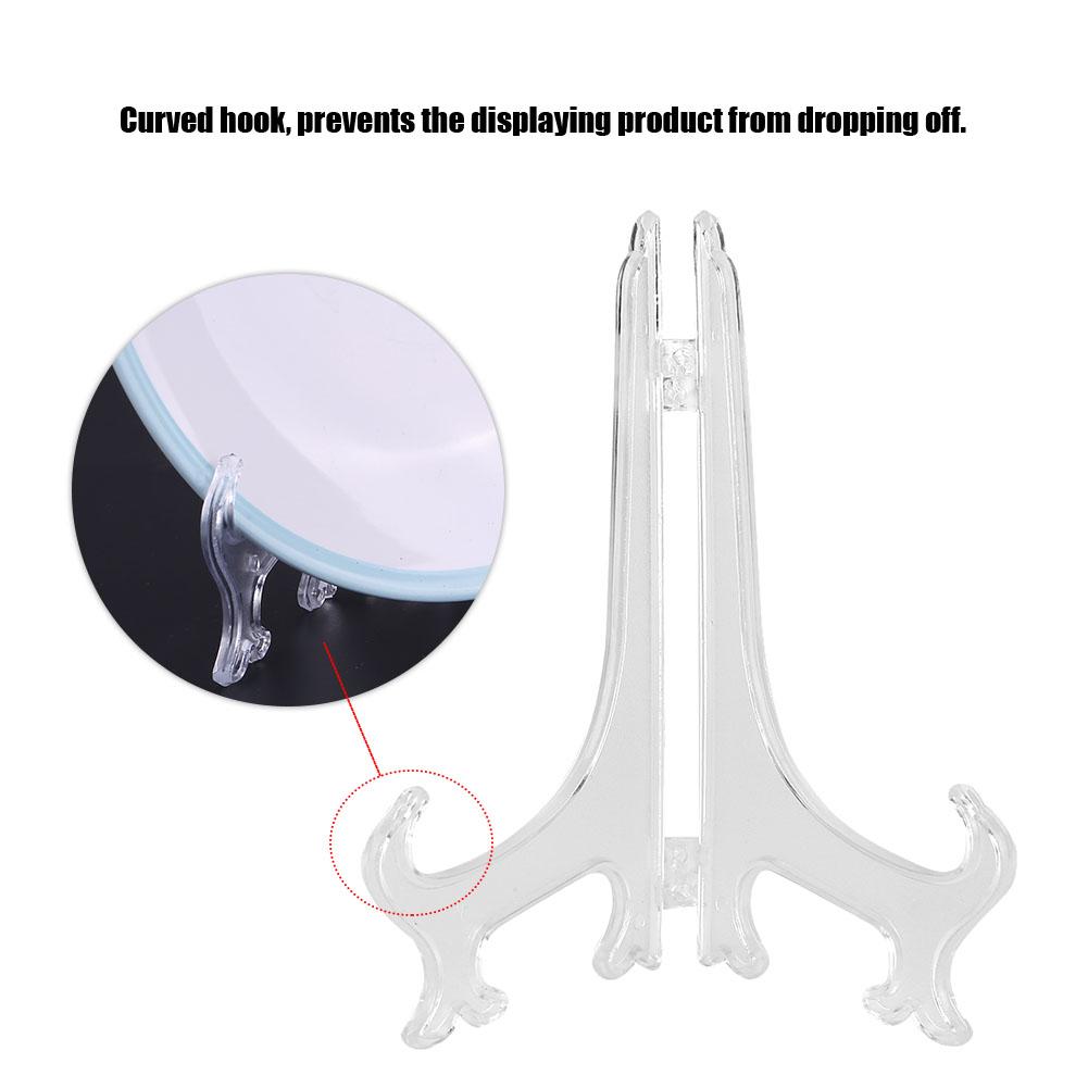 10pcs Folding White Plastic Plate Holders Dish Picture Frame Decorative Display Stand Rack