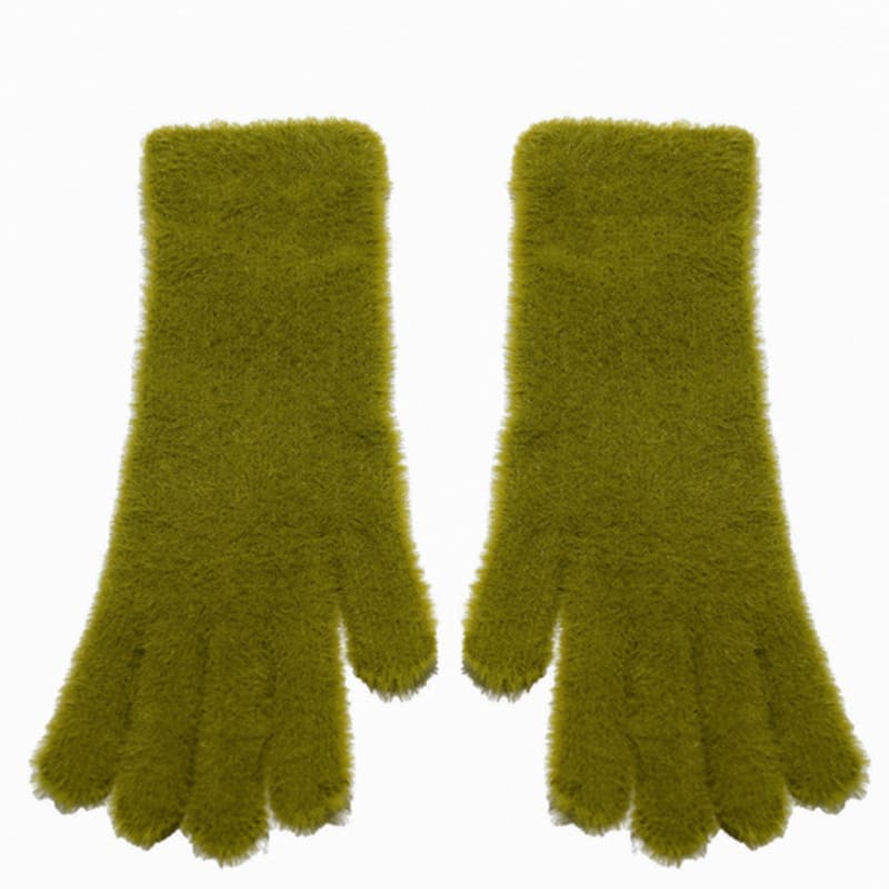 TUDE HAIRY FINGER HOLE GLOVES GREEN