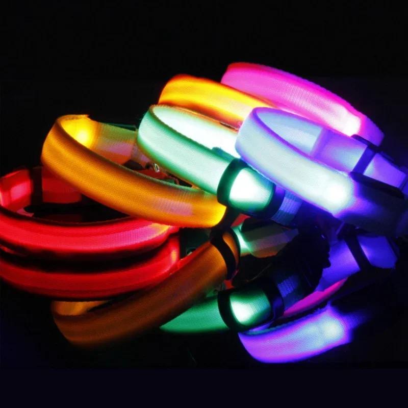 Collare Luminoso per Cani Collare Anti-smarrimento per Cani Cuccioli Forniture Luminose Notturne Prodotti per Animali Accessori Set Pettorina e Guinzaglio per Cani
