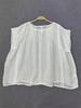 Johnature Summer French Stitched Sleeveless Cool Shirts Casual Loose Sheer Sunscreen Simple Shirts Women