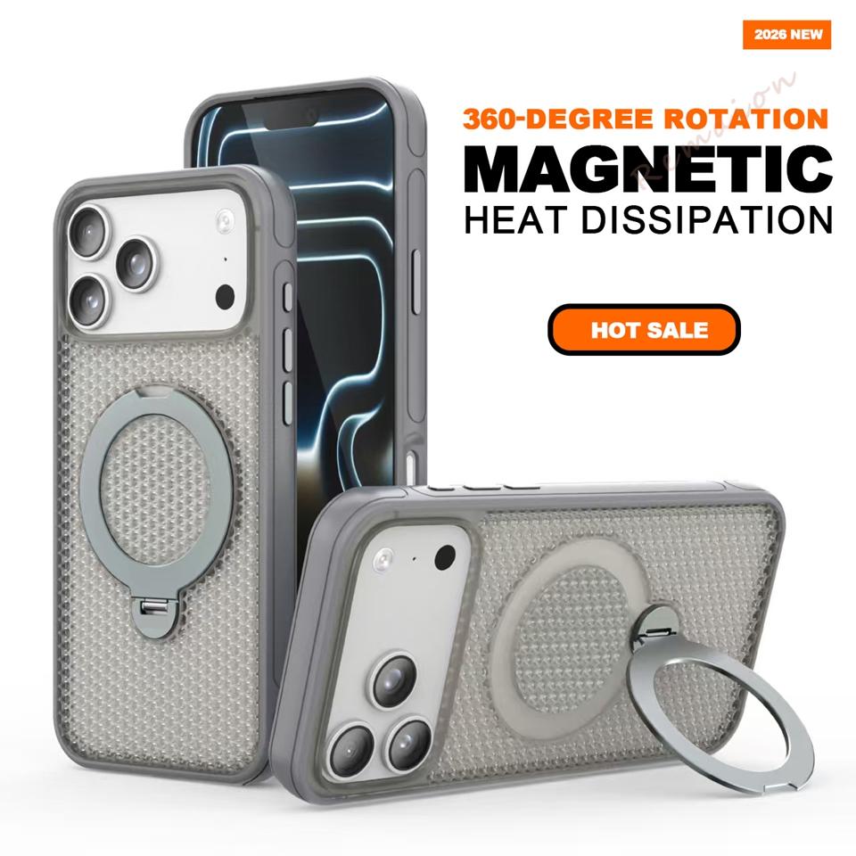 Stand Magnetic Phone Case For For Iphone 1 14 11 12 13 16 17 Pro Max Air Plus  Heat Dissipation Shockproof Protector Cover