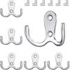 10/5Pcs Coat Hooks Wall-Mounted 2 Hole Towel Hanger For Coats Hat Clothing Home Storage Hook Wall Hook Towel Hanger For Hardware