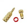 8Pcs 24K Gold Plated Copper 4mm  Banana Plug  Banana Connector Male Speaker Plug Black Red