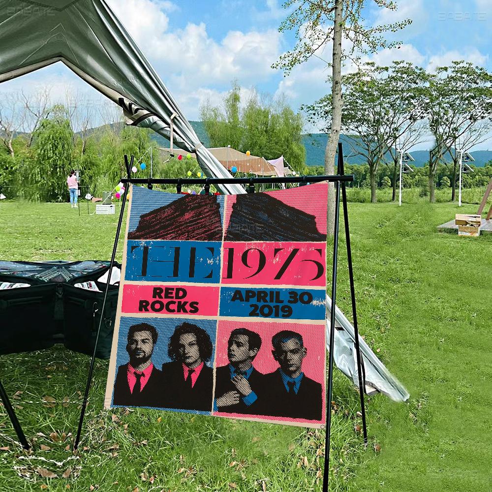 1975 RRock BBand  Flag Banner INS Style Outdoor Party Decoration Atmosphere Whitepaper Poster HD  Wall Art Study Room