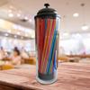 Straw Holder with Lid Drinking Organizer Container for Kitchen Home