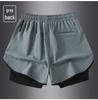 Men's Summer Sports Shorts with Back Pockets, Trendy Cross-Border Design, Fake Two-Piece Look.