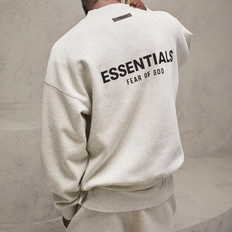 Fear of God Essentials Fleece Crewneck Sweatshirt With Tonal Logo Unisex Sweatshirt Light-Oatmeal FOG-SS22-416