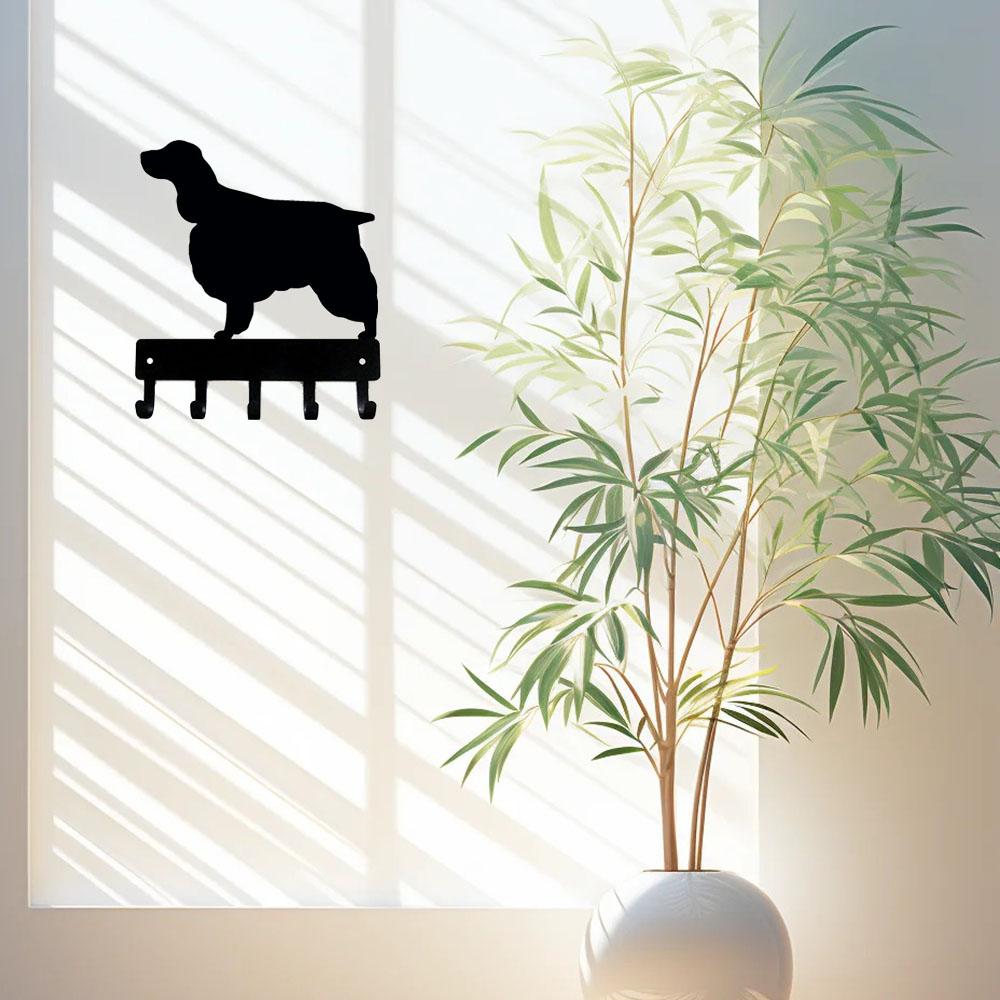 English Springer Spaniel - Nyckelhållare & Hundkoppelhängare Halldekoration Hemmet Tolvtumsväggkonst Hund