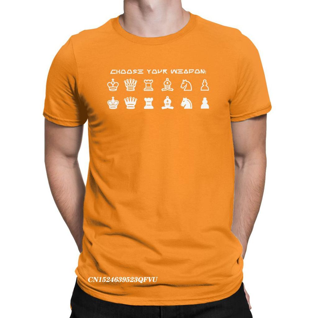 Choose Your Weapon Chess Set Men's Tshirt Games Gamer Novelty Tees Harajuku Tee Shirt Premium Cotton Clothes