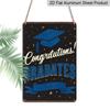 2D Flat - 8X12 Inch Vintage Aluminium Metal Sign for Graduation, Featuring A Rustic Design That Says 'Congratulations! Graduates'. Perfect for