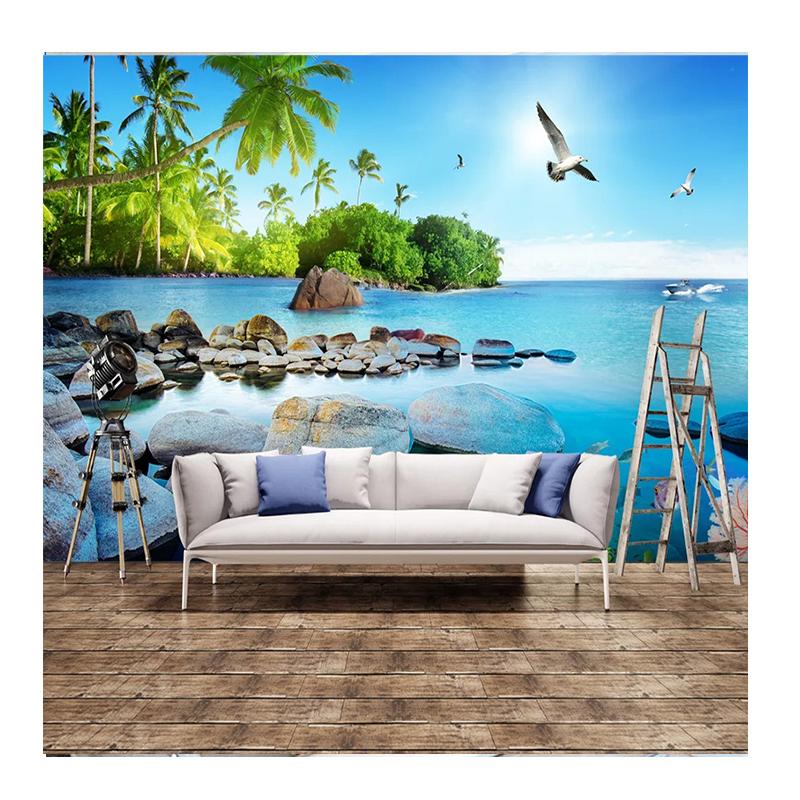Any Size Wallpaper 3D Seascape Island Landscape Wall Mural Living Room Bedroom Home Decor