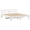 White Bed Frame with Headboard 180 x 200 cm Solid Pine Wood