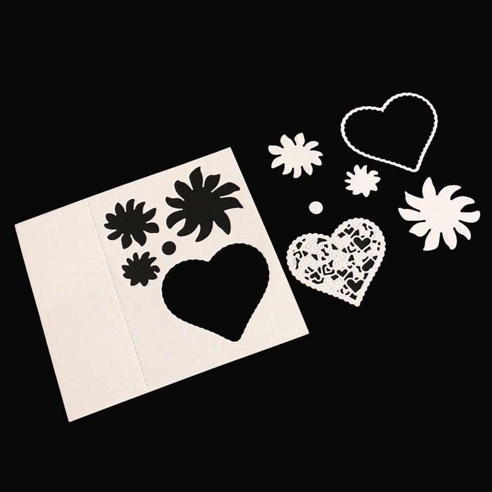 Buy Elegant Girl Romantic LOVE Heart Metal Die Cutting Dies For DIY ...