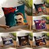 Lustiges Horrorspiel H-Hello Neighbor 1 Kissenbezug Leinenkissenbezug Sofa Heimdeko Kissenbezug Kissenbezug