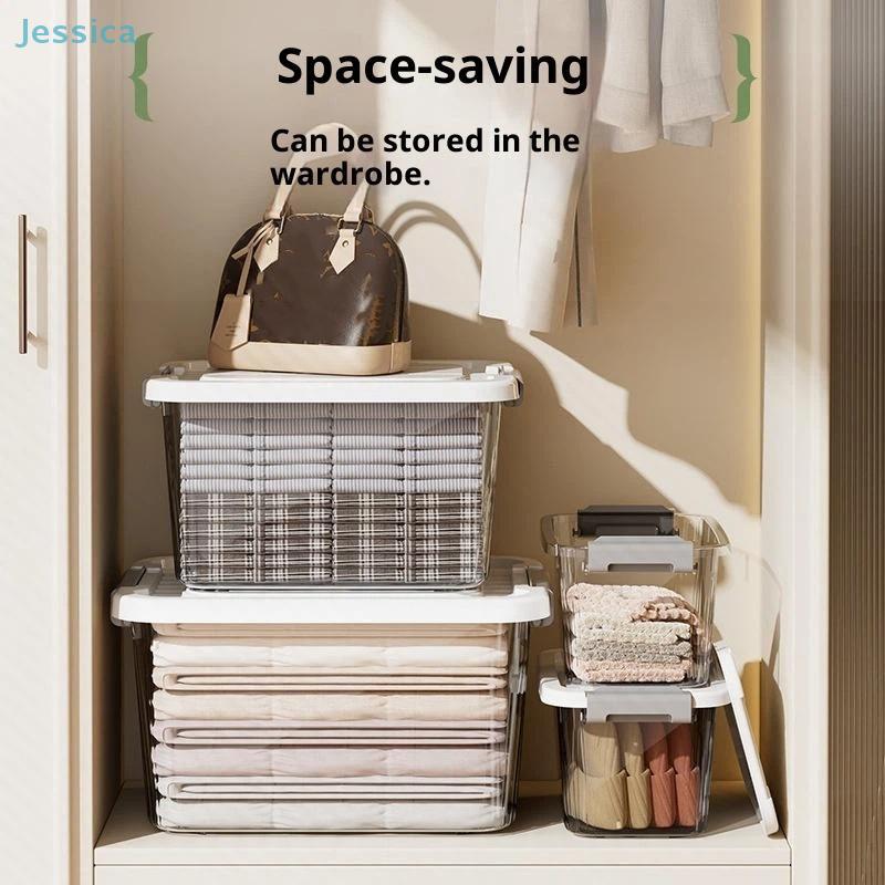 Clear Plastic Storage Box With Lid Airtight Stackable Organizer Binclear Container For Homekitchen  Closet Organization