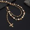 Exquisite Cross Waist Chain Luxuriöser Hip-Hop Stil Herz Perlen Taille Kette Hipster Harajuku Quaste Hosenkette Für Männer Frauen