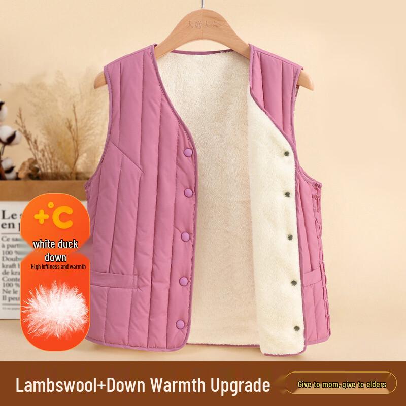 

Women s Thickened Fleece-Lined Down Vest 4XL