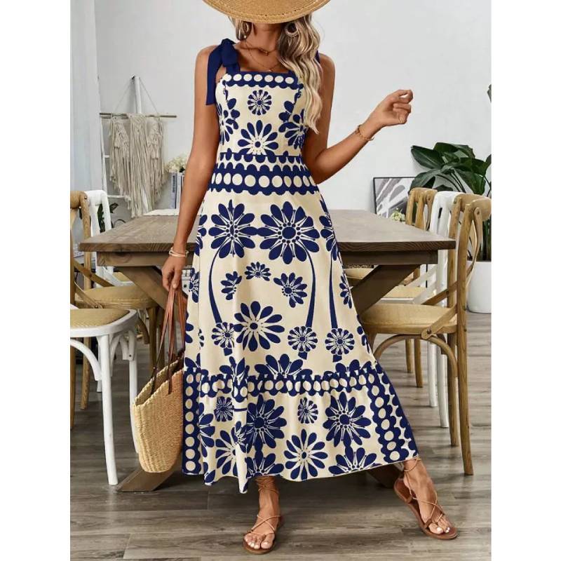 Vintage Art Deco Dress With 3d Print And High Waist For Casual Or Party Wear