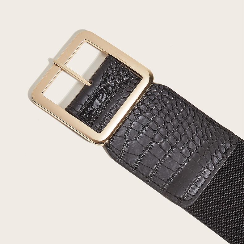 Wind Ladies Wide Belt Retro Elastic Elastic Waist Seal Dress Waist Decoration