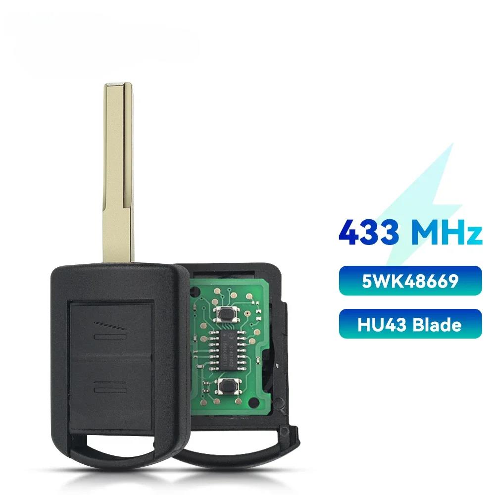 KEYYOU Fernbedienungsschlüssel 433 MHz Für Opel Vauxhall Corsa C Combo TIGRA B MERIVA 2001-2004 5WK48668 HU100 HU43 HU46 YM28 Klinge OHNE CHIP