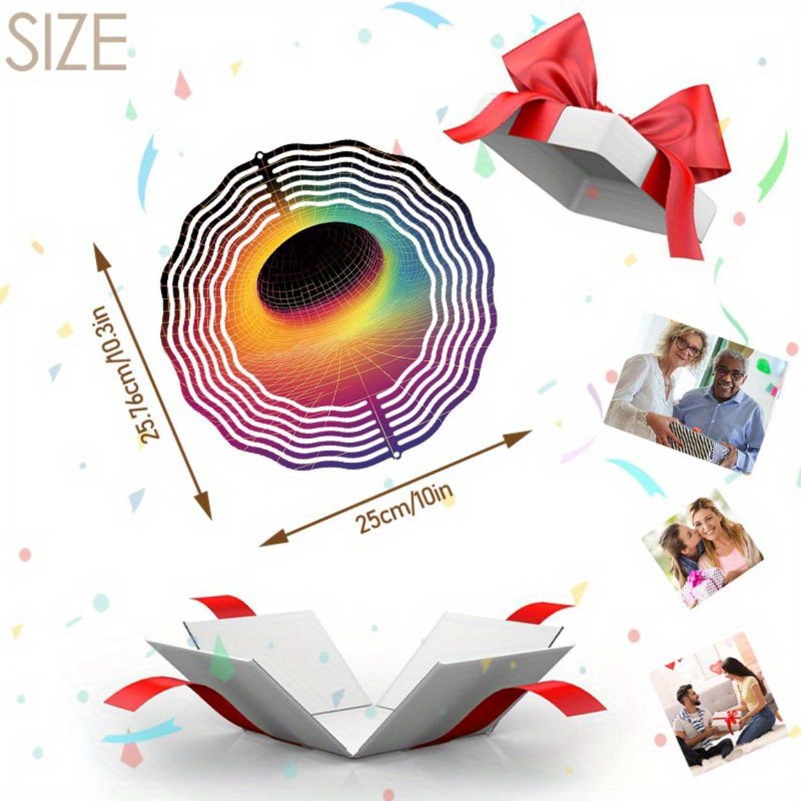 

Яркий металлический колокольчик для ветра для декора сада на открытом воздухе с вращающимся на 360° крючком, прочный кинетический арт, подвесное украшение, не требует питания, простая установка