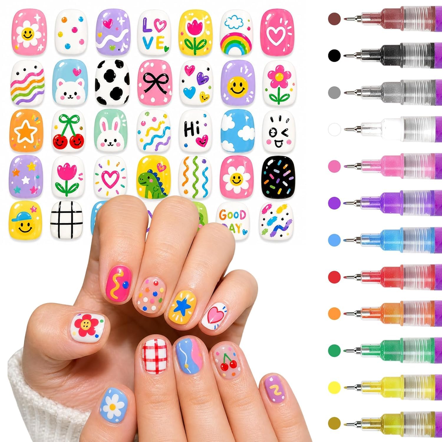 WaClaw Nail Art Pen,12 Colors