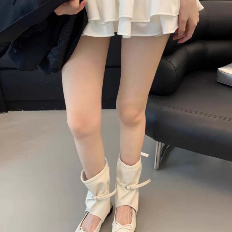 New summer bow fashion ballet pleated mid-tube boots niche design cool boots children