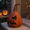 Halloween Pumpkin Latex Material Non-deformation Luminous Sounding Pumpkin Ornaments Latex Horror Pumpkin Head (need To Bring 3 AA Batteries)