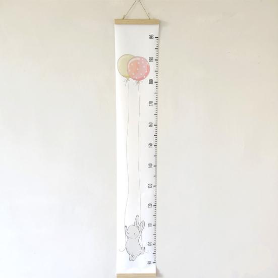 Baby Height Ruler Cartoon Pattern No Odor Cloth Removable Baby Growth Ruler for Children