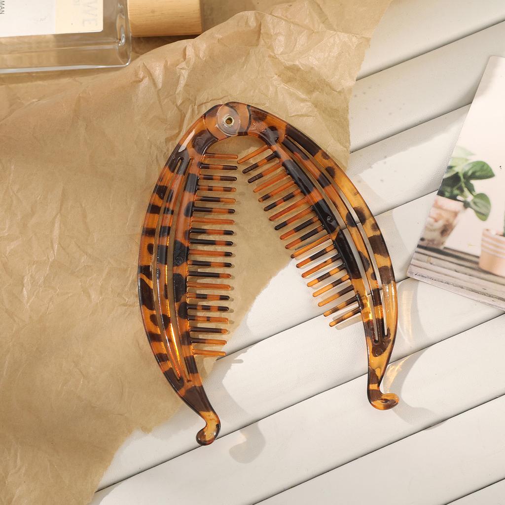 AWAYTR Leopard Fish Hairpin Handmade Banana Hair Clips Comb Clamp Girl Hair Accessories Festival Gift Valentine Headwear