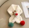 Windproof Kids Scarf Winter Plush Thickened Reindeer Christmas Design Baby Neck Warmer Cozy Unisex Safety Certified Cute Wear