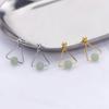 Hetian Jade Triangular Earrings, Gentle And Fresh Mori Simple Temperament Hetian Jasper Round Bead Geometric Earrings
