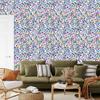 Wallpaper Flowers and Leaves Blue and Light Gray 50x1000