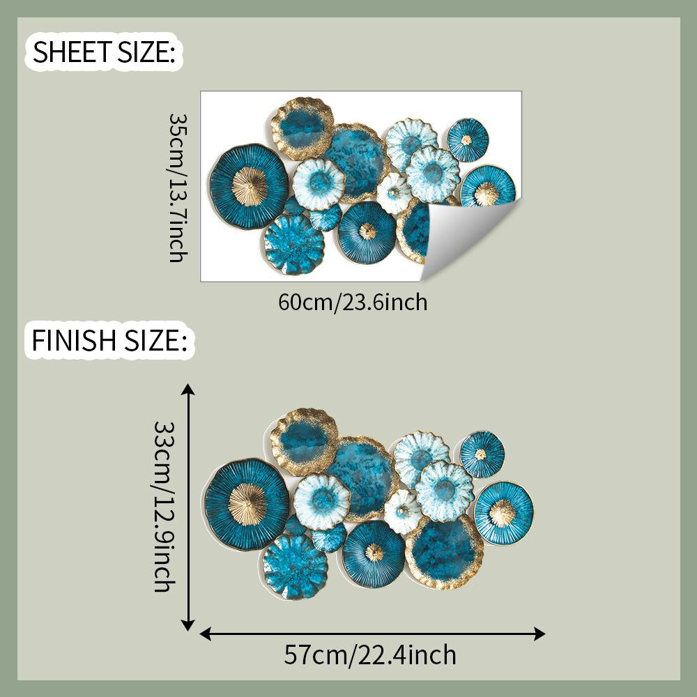 Китайский стиль 3D тисненый цветочный настенный стикер Креативный реалистичный элегантный самоклеящийся арт для декора фона спальни гостиной 35x60cm