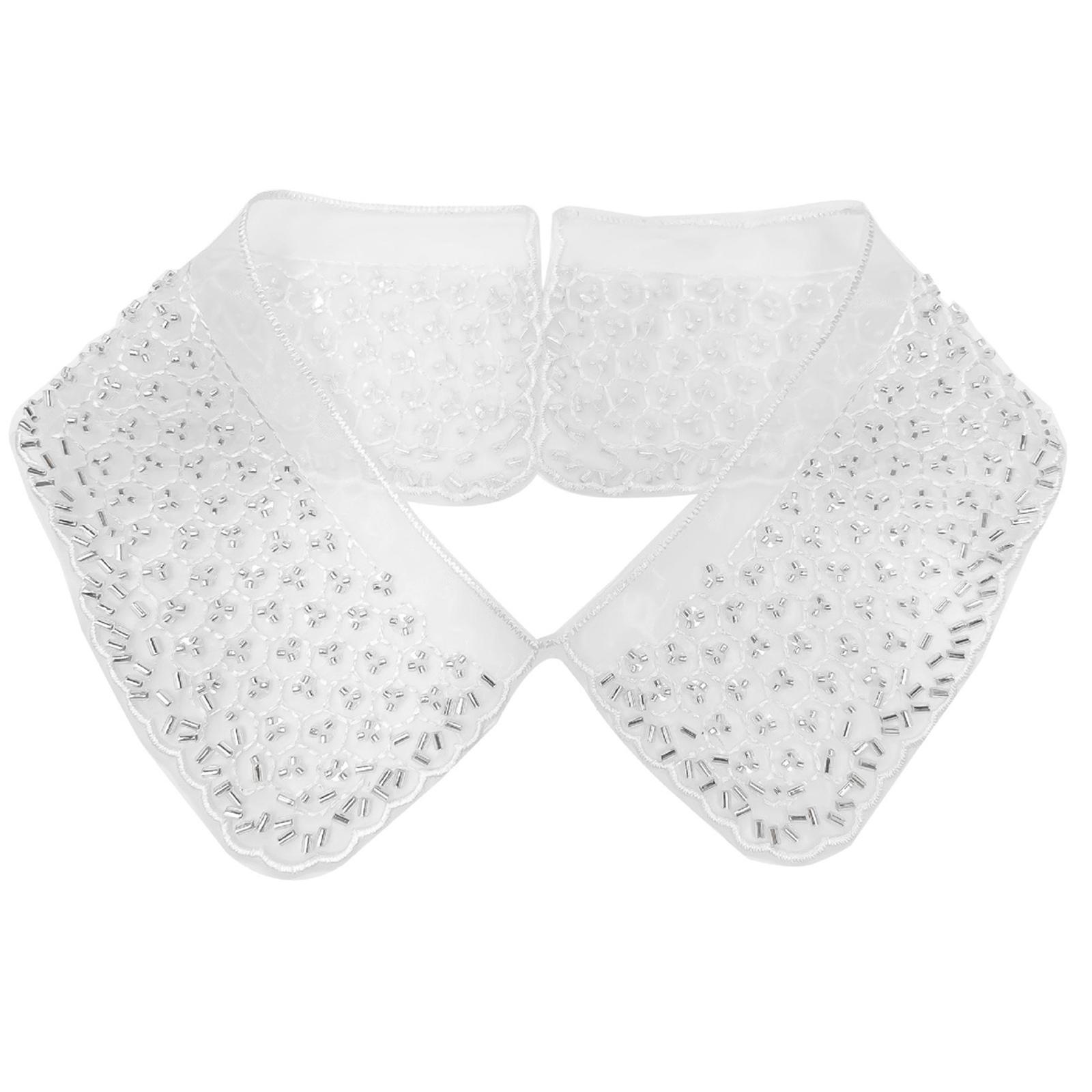 

Ручная вышивка бисером съемный накладной воротник блузка с лацканами искусственный воротник шейный аксессуар для официальных и повседневных нарядов 3